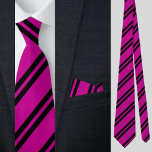 Corbata Patrón de franjas rosadas de color<br><div class="desc">El lindo corbata de patrón de franjas rosadas coloridas es un regalo perfecto para Navidades y cumpleaños.</div>