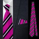 Corbata Patrón de franjas rosadas de color<br><div class="desc">El lindo corbata de patrón de franjas rosadas coloridas es un regalo perfecto para Navidades y cumpleaños.</div>