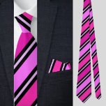 Corbata Patrón de franjas rosadas de color<br><div class="desc">El lindo corbata de patrón de franjas rosadas coloridas es un regalo perfecto para Navidades y cumpleaños.</div>
