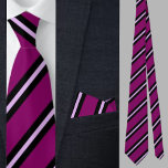 Corbata Patrón de franjas rosadas de color<br><div class="desc">El lindo corbata de patrón de franjas rosadas coloridas es un regalo perfecto para Navidades y cumpleaños.</div>