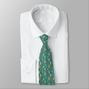 Corbata Patrón de frascos y gafas