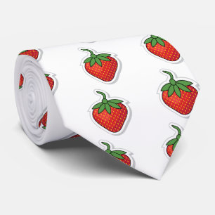 Corbata Patrón de fresa dulce rojo