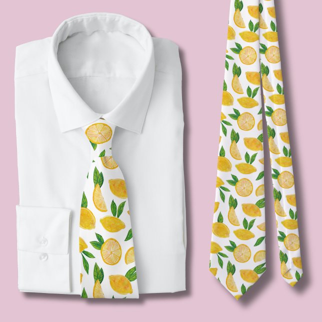 Corbata Patrón de fruta cítrica de limón (Citrus lemon tie )