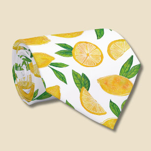 Corbata Patrón de fruta cítrica de limón