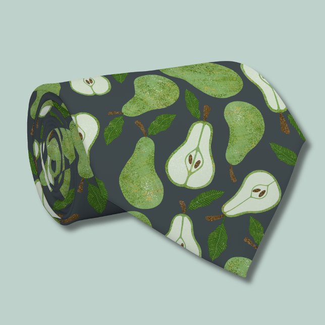 Corbata patrón de fruta pera de huerta (Orchard Pear Fruit pattern tie)