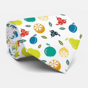 Corbata Patrón de frutas, ciruela, Naranja, limón, pera, m