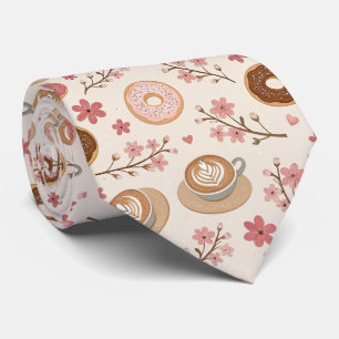 Corbata Patrón de funda de café Flor de Cerezo (3)