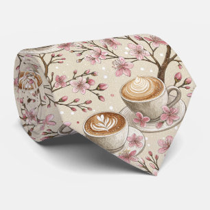 Corbata Patrón de funda de café Flor de Cerezo (6)