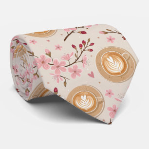 Corbata Patrón de funda de café Flor de Cerezo (7)