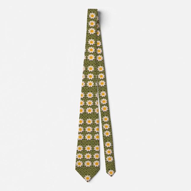 Corbata Patrón de ganchillo de cuadrado de la abuela Daisy (Anverso)