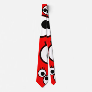 Corbata Patrón de garabato de ojo rojo juguetón