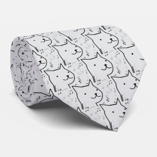 Corbata patrón de gatitos de música
