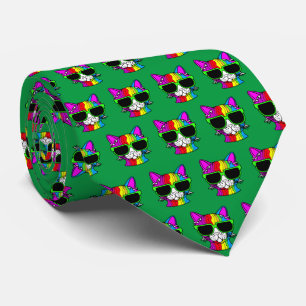 Corbata Patrón de gato arcoiris de Guay