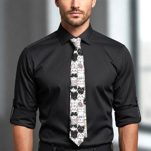 Corbata Patrón de gato caprichoso lindo