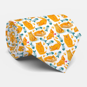 Corbata Patrón de gato divertido