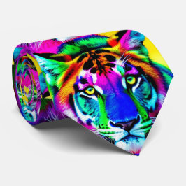 Corbata Patrón de gato grande tigre multicolor