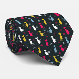 Corbata Patrón de gato lindo multicolor