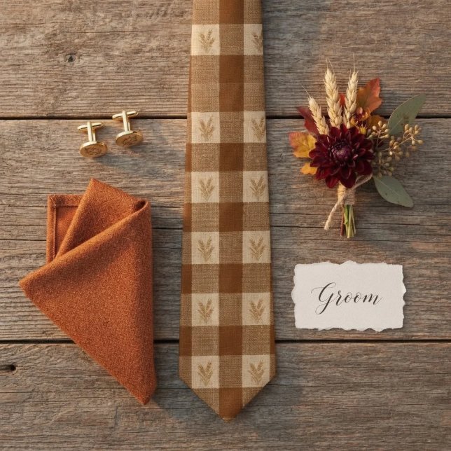 Corbata Patrón de Gingham de Trigo con Herencia de Óxido (Subido por el creador)