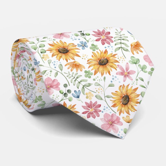 Corbata Patrón de girasol acuático (Enrollado)