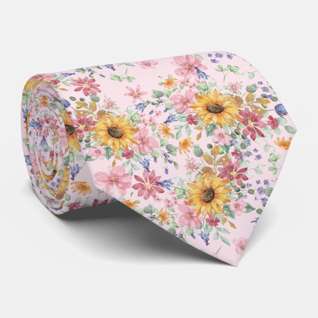 Corbata Patrón de girasol acuático (Enrollado)