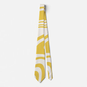 Corbata Patrón De Giro Amarillo Retro