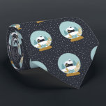 Corbata Patrón de Globe de Nieve de Invierno de Navidades<br><div class="desc">Escena de invierno suave patrón de globo de nieve.</div>