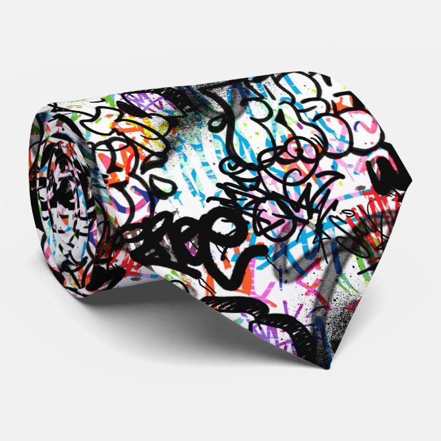 Corbata Patrón de graffiti (Enrollado)