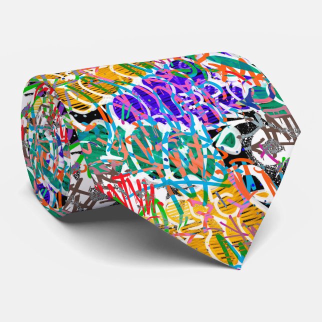 Corbata Patrón de graffiti (Enrollado)
