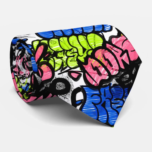 Corbata Patrón de graffiti (Enrollado)