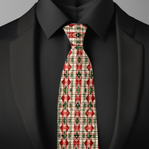 Corbata Patrón de granja rústica de Navidad
