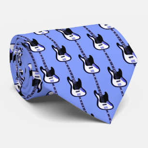 Corbata Patrón de guitarra eléctrica en azul