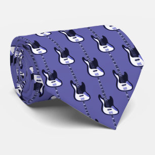 Corbata Patrón de guitarra eléctrica en azul morado