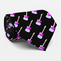 Patrón de guitarra eléctrica morado en negro