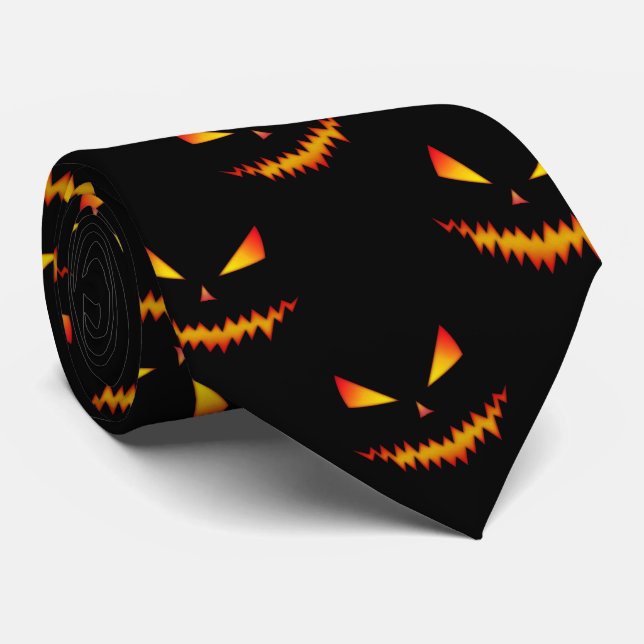 Corbata Patrón de Halloween con miedo de Guay Jack O'Lante (Enrollado)