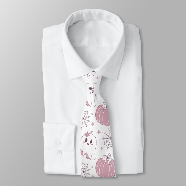 Corbata Patrón de Halloween Pastel Soft Goth (Atado)