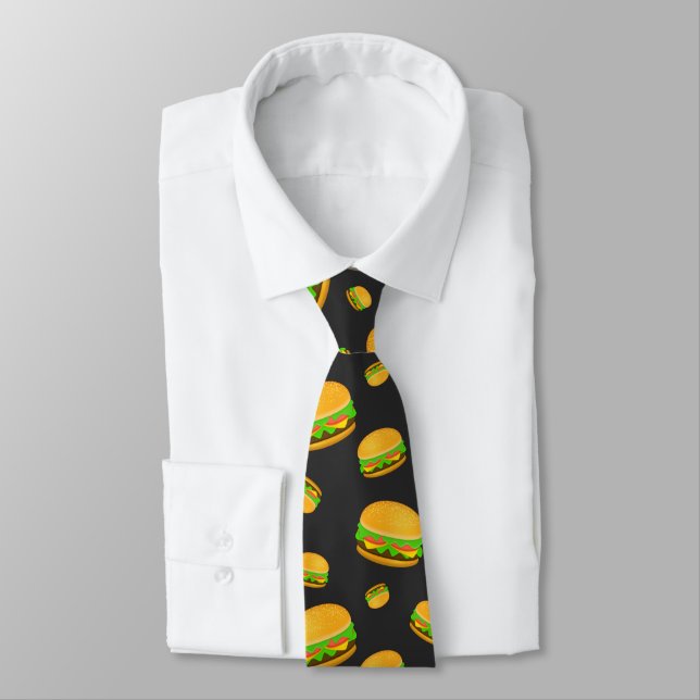 Corbata Patrón de hamburguesa divertida y apetitosa (Atado)