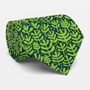 Corbata Patrón de Helecho - Verde Marciano sobre Verde Osc