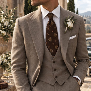 Corbata Patrón de herencia de bellota de roble de chocolat
