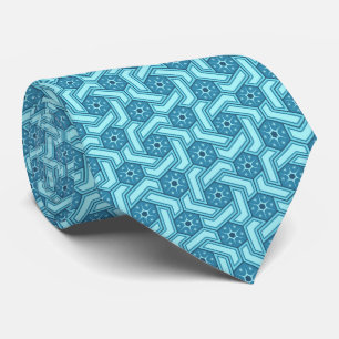 Corbata Patrón de hexágono helado con copos de nieve