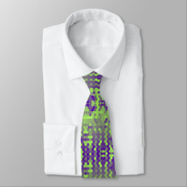 Corbata Patrón de hexágonos púrpura verde