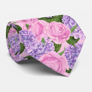 Corbata Patrón de hidrangea y peonía