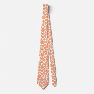 Corbata Patrón de hoja 02 - Peach on White