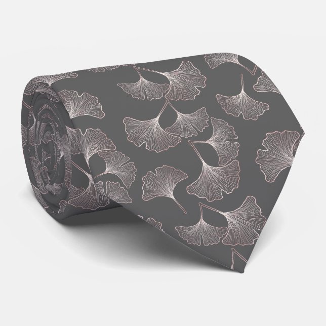 Corbata Patrón de hoja de Ginkgo japonés (Enrollado)