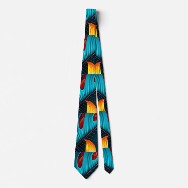 Corbata Patrón de hoja de palma verde (Anverso)