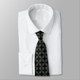 Corbata Patrón de hoja gris y negro