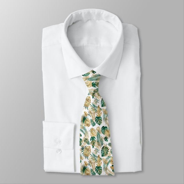 Corbata Patrón de Hoja Tropical (Atado)