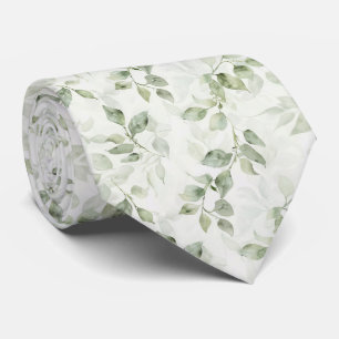 Corbata Patrón de hoja verde botánica