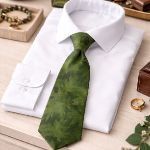Corbata Patrón de Hoja Verde Elegante Inspirado en la Natu