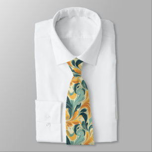 Corbata Patrón de hoja vintage inspirado en paisley