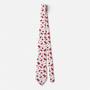 Corbata Patrón de hojas de arce y alce de Canadá